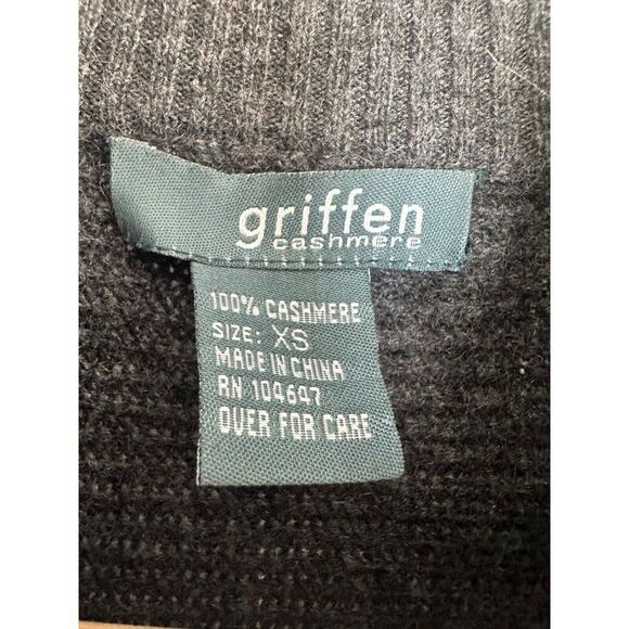 Griffen Cashmere Sweater Womens XS Gray Short Sleeve Oversized Full Zip - Picture 2 of 5